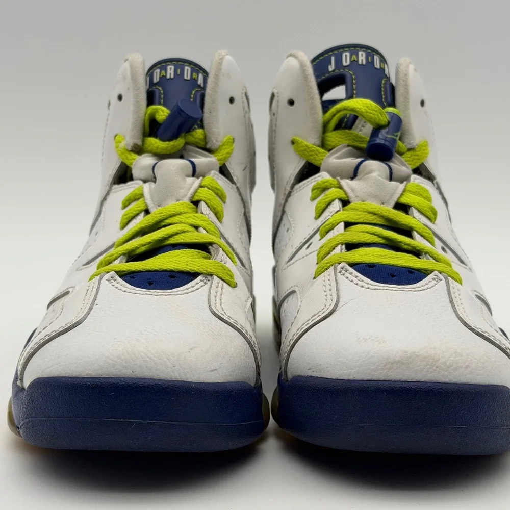 Jordan 6 Retro Fierce Green‎ Seahawk White Blue Green 543390-108 6.5Y 8W NB